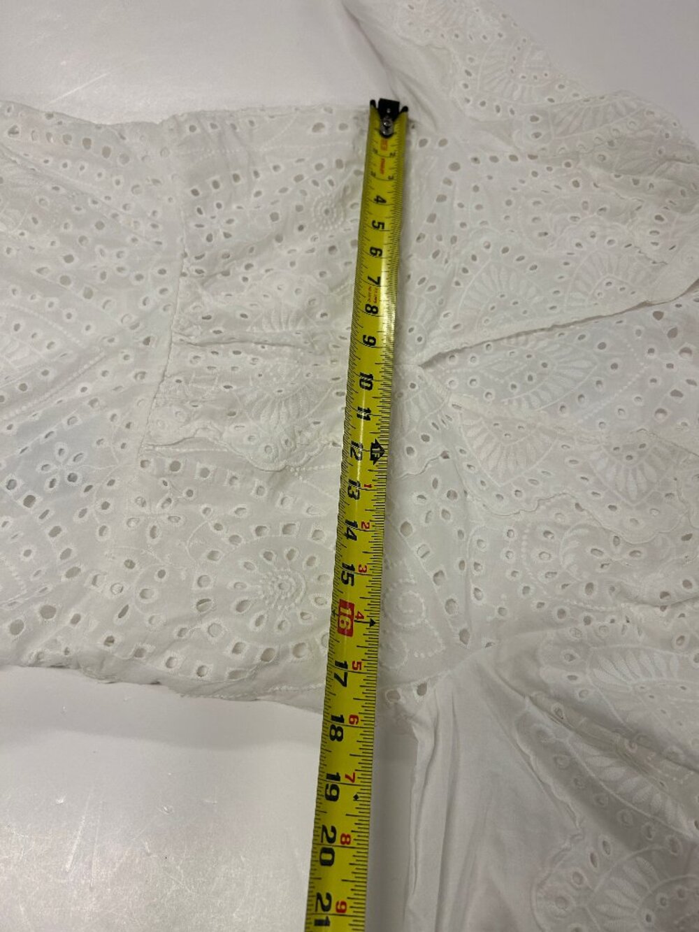 BCBGMAXAZRIA White Eyelet Lace Mini Dress Size 12 Boho Cottagecore Romantic - Picture 5 of 14